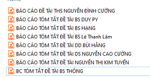 BÁO CÁO TÓM TẮT CÁC ĐỀ TÀI NGHIÊN CỨU KHOA HỌC